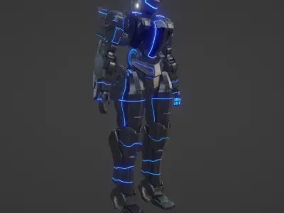 Mecha X01 Low-poly 3D model
