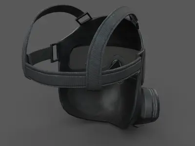 Helmet gas mask  Low-poly 3D model