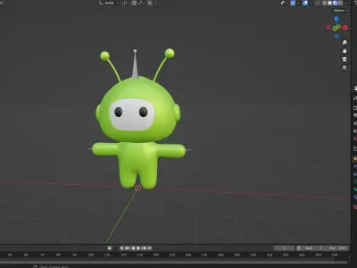 Low-Poly Character004 Alien Mascot Animated Low-poly 3D model