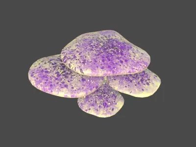Fantasy Mushroom I08 Purple Yellow - Scene Backdrop Design Low-poly 3D model