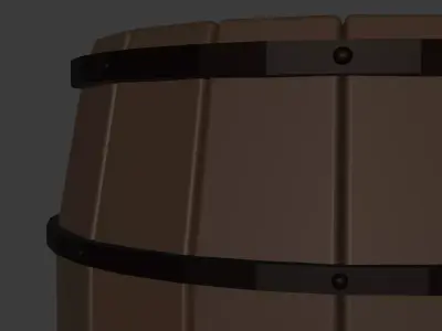 wooden barrel lowpoly 01 Low-poly 3D model