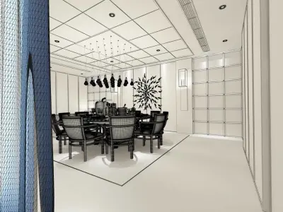Living room space - modern style - 9413 3D model
