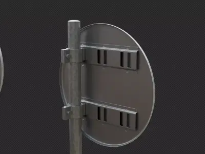 Tokyo Road Sign  Cycle Low-poly 3D model