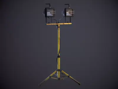 Rusty Construction Lamp  Low-poly 3D model