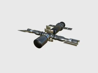 Satellite F06 Steel Black - SciFi Space Design Low-poly 3D model