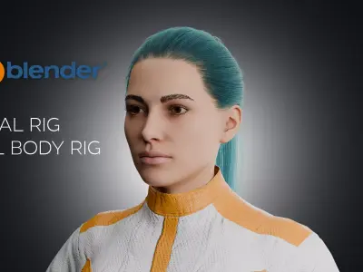 Realistic Sci-Fi Fully Rigged Girl Low-poly 3D model