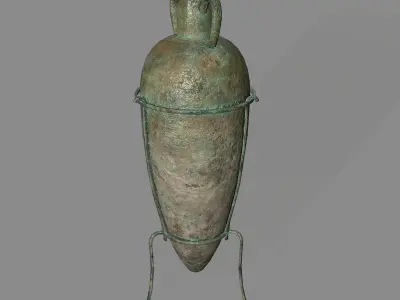 vase 4 ancient bronze Low-poly 3D model