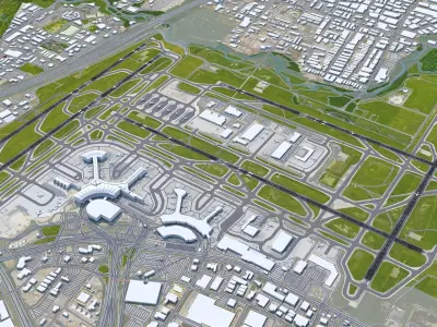 Toronto Pearson Airport 12km Low-poly 3D model