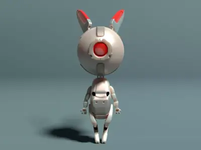 Robotic Bunny Low-poly 3D model