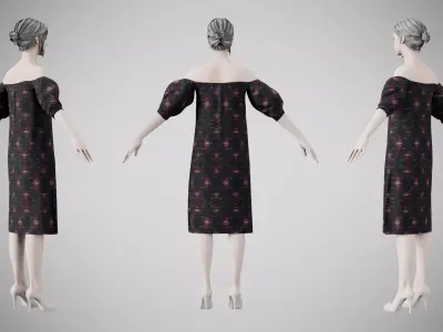 Dress 15 Light Burst Static Low-poly 3D model