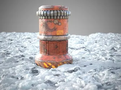 Ice snow ground tile  Low-poly 3D model