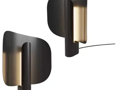 Modern Black Sculptural Table Lamp Low-poly 3D model