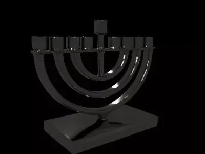 Modern Silver Hanukkah Menorah 3D print model