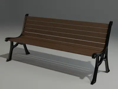 Park Bench Low-poly 3D model