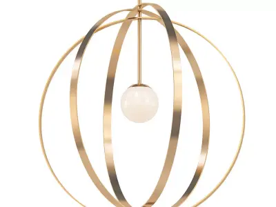 gold metal pendant 3D model