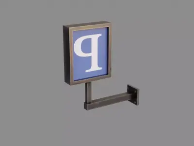Park Sign Low-poly 3D model