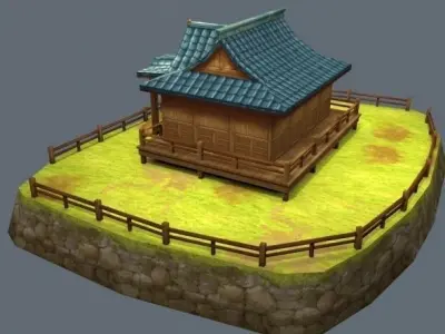 house low-poly for game mobile Low-poly 3D model