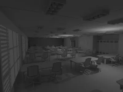 School Class Interior No Material 3D model
