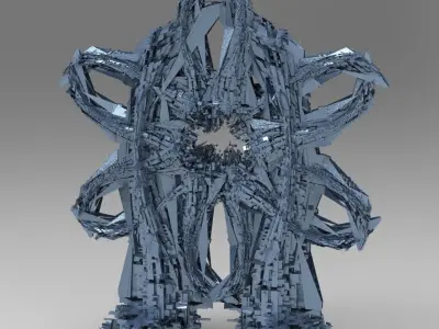 Hydra Dark Stone Sci fi monoliths 3D model