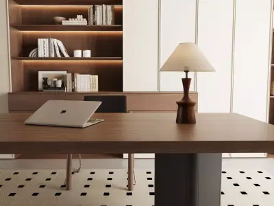 Modern Minimal Home Office 3D model