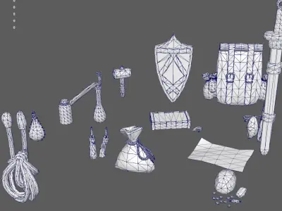 adventurer s pack Low-poly 3D model