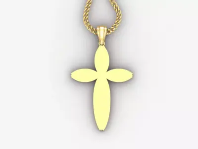 Light Gold 18K Cross Pendant 1CP086 3D print model