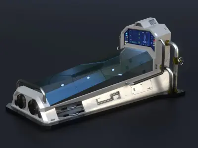 Sci-Fi Cryopod - Capsule Low-poly 3D model