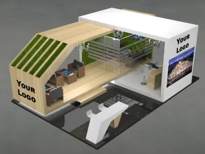 Exhibition Stand - 9m x 6m  3D model