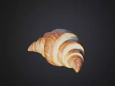 3D Realistic Croissant Pastry 3D model