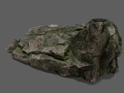 Stairs set of made from rocks Low-poly 3D model