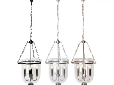 Industrial Clear Glass Pendant Light 3D model