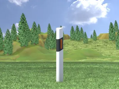 Delineator with wildlife warning reflector yellow L Low-poly 3D model