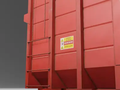 Low Poly Biffa Waste Container Big Low-poly 3D model