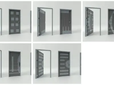Door sets 5 3D model