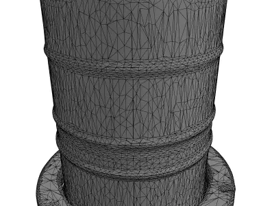 Weathered Industrial Barrel with Stand Low-poly 3D model