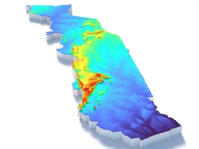 Togo Terrain Country 3D model