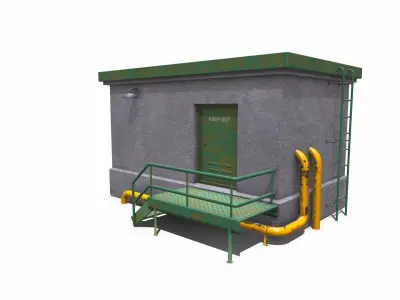 Rooftop Building Low-poly PBR Low-poly 3D model