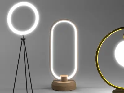 Lamps with glow light 3D model