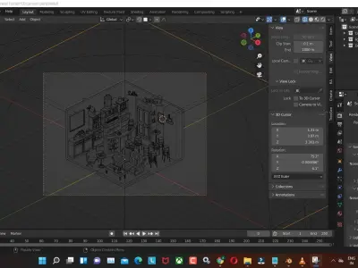 central-perk low poly model render in blender  Low-poly 3D model