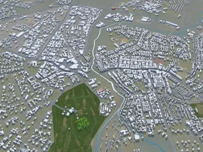 Lilongwe Malawi 20km Low-poly 3D model