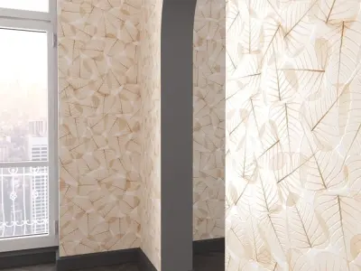 WallDeco-Life-var-107 room with arched window and wallpaper 3D model