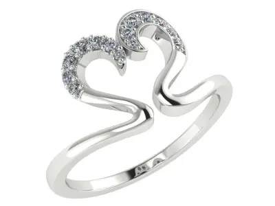 DIAMONDS RING -WITH HEART DOC-R8120 3D print model