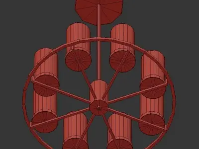 Goran chandelier with gold and clear glass shades 3D model