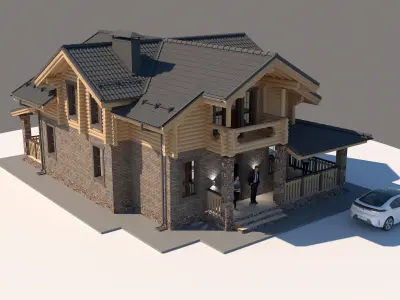 Exterior 3D model of a residential building 3D model