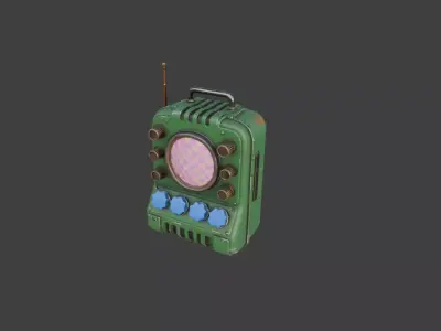 Retro Signal Synthesizer Device Low-poly 3D model