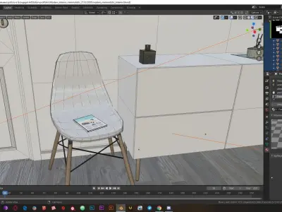 Low-poly modern interior  Low-poly 3D model