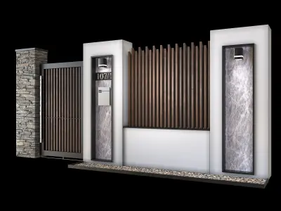 Modern fence 05 3D model