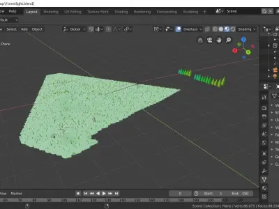 Unseen tunnel in forest with watch towers low poly scene Free low-poly 3D model
