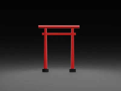 Set of Tori Gates Low-poly 3D model