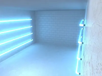 Neon sci fi studio scene background 3D model